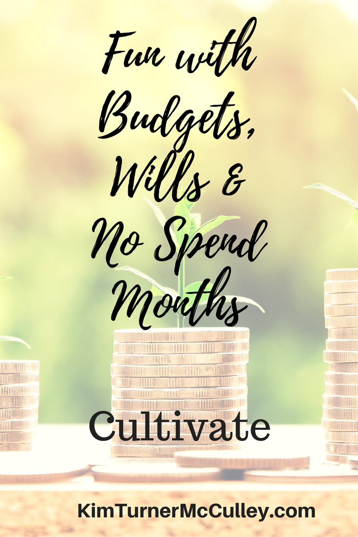 Fun with Budgets, Wills & No Spend Months KimTurnerMcCulley.com