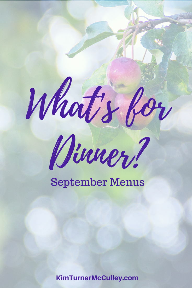 What Shall I Make for Dinner? September Menus I'm sharing my September menus to help you answer that important What's for Dinner question! KimTurnerMdCulley.com
