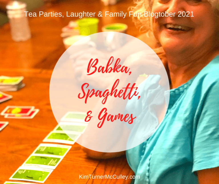 Babka, Spaghetti, & Games | Blogtober Tea Parties, Laughter, & Fun KimTurnerMcCulley.com